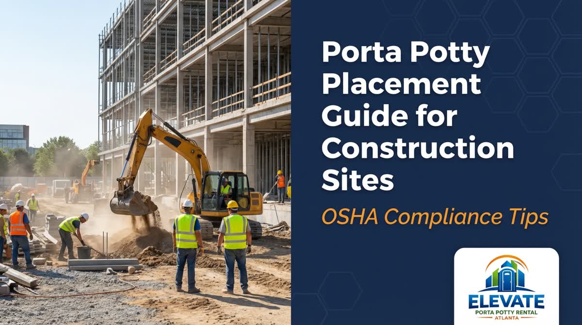 Construction site porta potty placement guide showing optimal locations