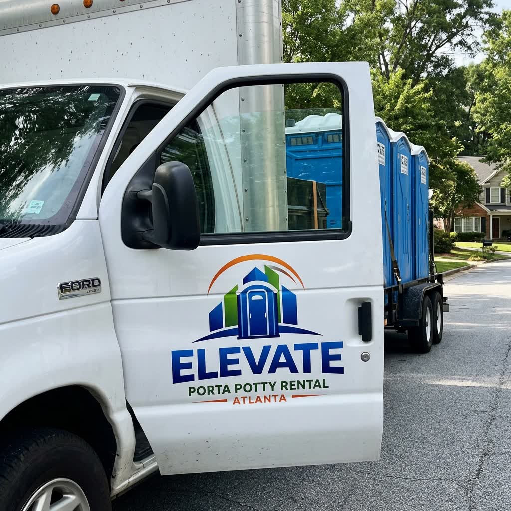 Elevate Porta Potty Rental Atlanta delivery truck