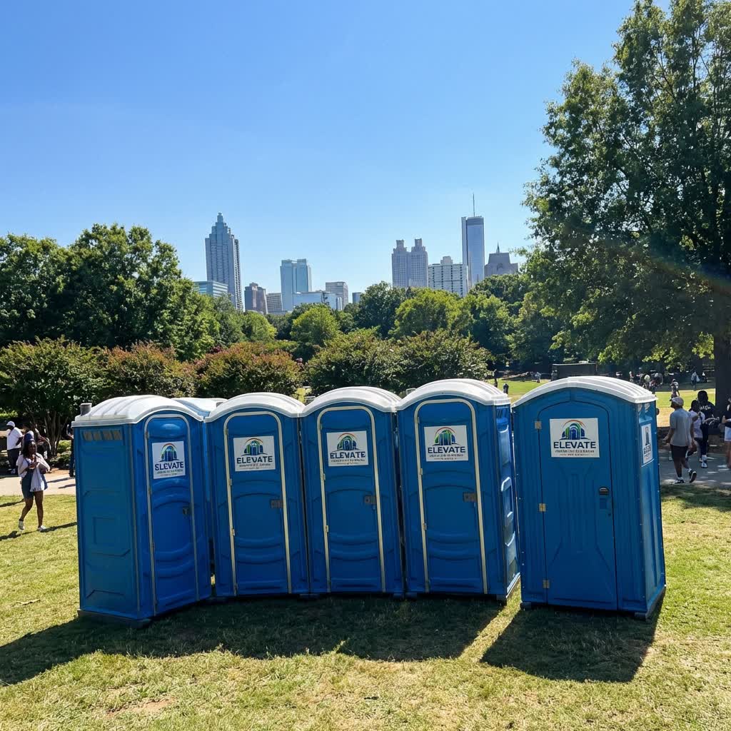 On-site porta potty setup at Atlanta event by Elevate Porta Potty Rental Atlanta