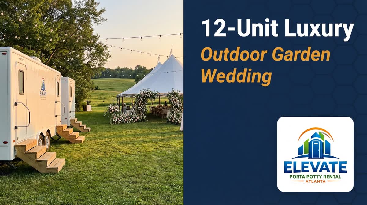 Luxury restroom trailer at Swan House wedding, Atlanta History Center