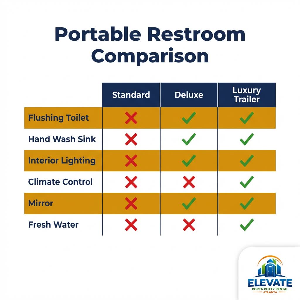 Portable restroom selection flowchart guide